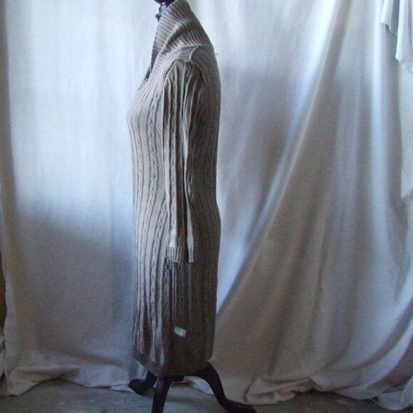 Calvin Klein dress sweater long sleeved taupe brown pull over mock cowl neutral - Picture 11 of 16